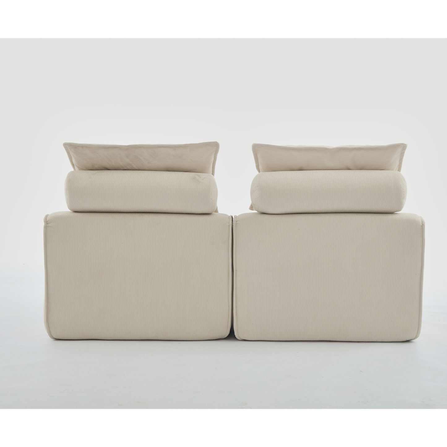 Modular Sofa,No Armrests,At will DIY,Soft Corduroy Fabric,Neck Pillow-Back Lounge Sofa Chair