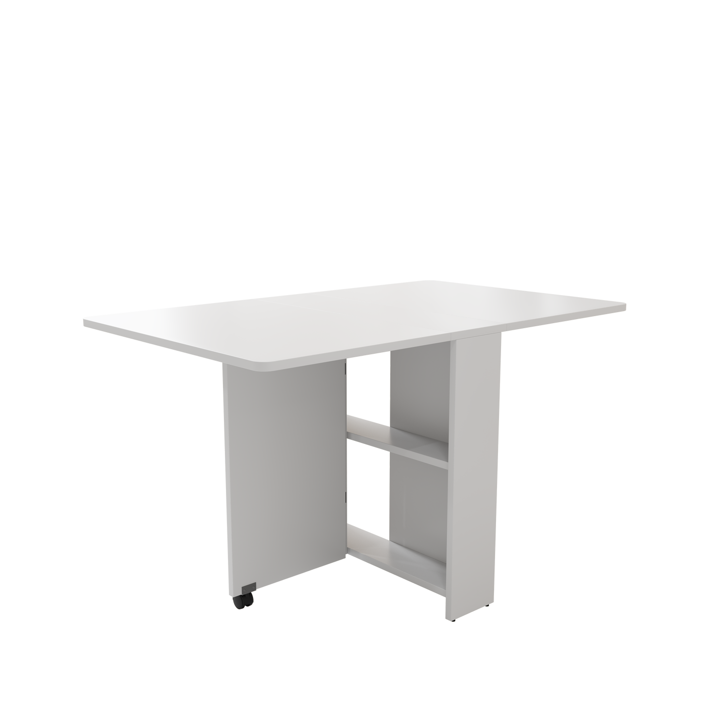 Fully unfolded white foldable long table