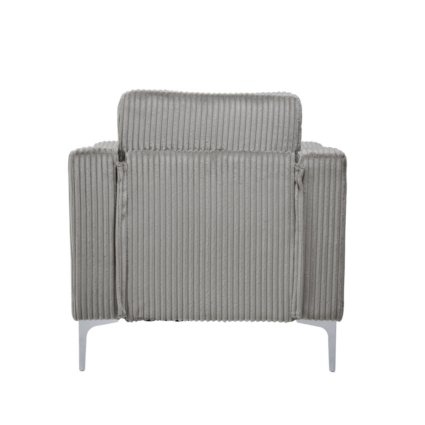 Lounge Sofa with Armrests & Modular Sectional Two-Seater Sofa | Soft Corduroy, Pocket Spring + Sinuous Spring, Easy Assembly – Beige/Gray