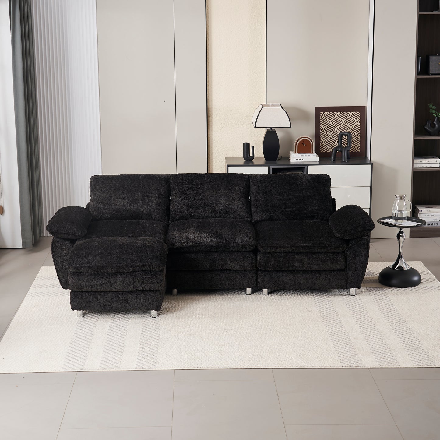 4 - Color Modern Sofa Couch: Deep Seating, Ottoman for Living Room