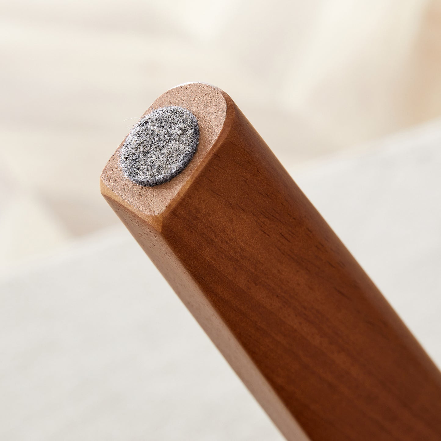 Ergonomic Solid Wood Chair: Small Curved Back, PU - Cushioned Comfort