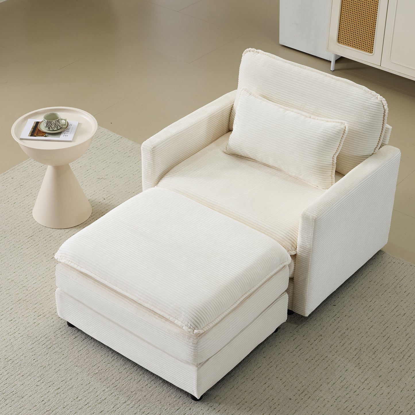 Modular Sectional Sofa 1-2-3-4 Seater with Chenille Cushions & Throw Pillows – Cloud Comfort Corduroy Sofa