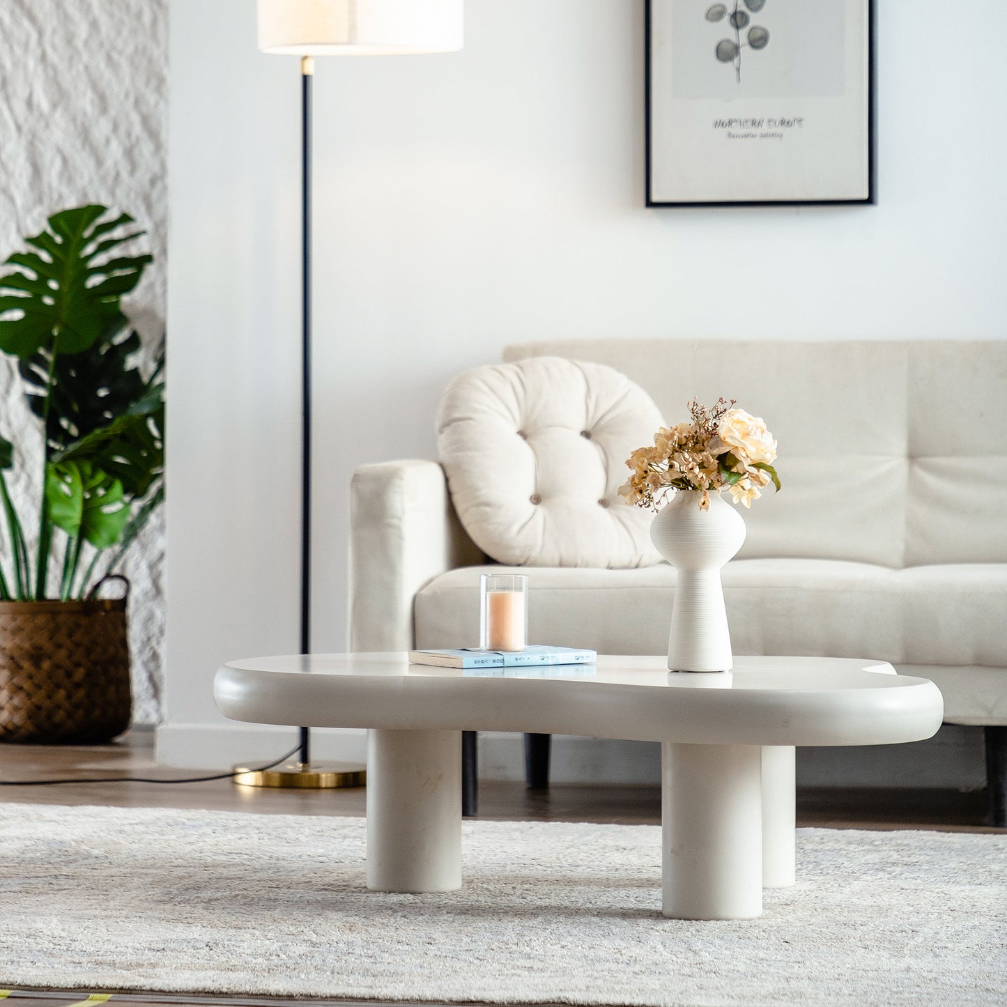 Cloud Coffee Table Easy Assembly Coffee Table for Living Room