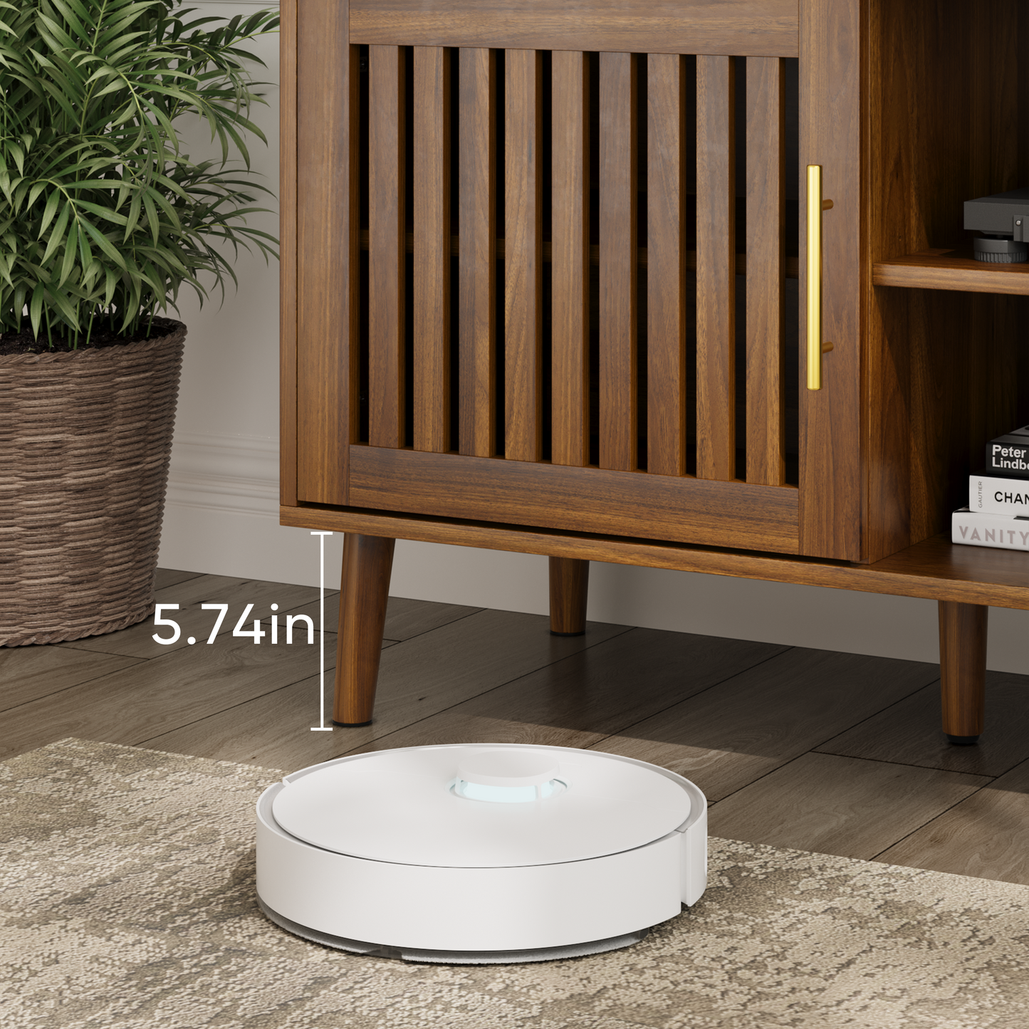 63 - Inch TV Stand with 2 Grille Door Cabinets and Adjustable Storage Rack - Ideal for 55/65/70 - Inch TVs in Medieval Modern Interiors - Walnut Wood Entertainment Center