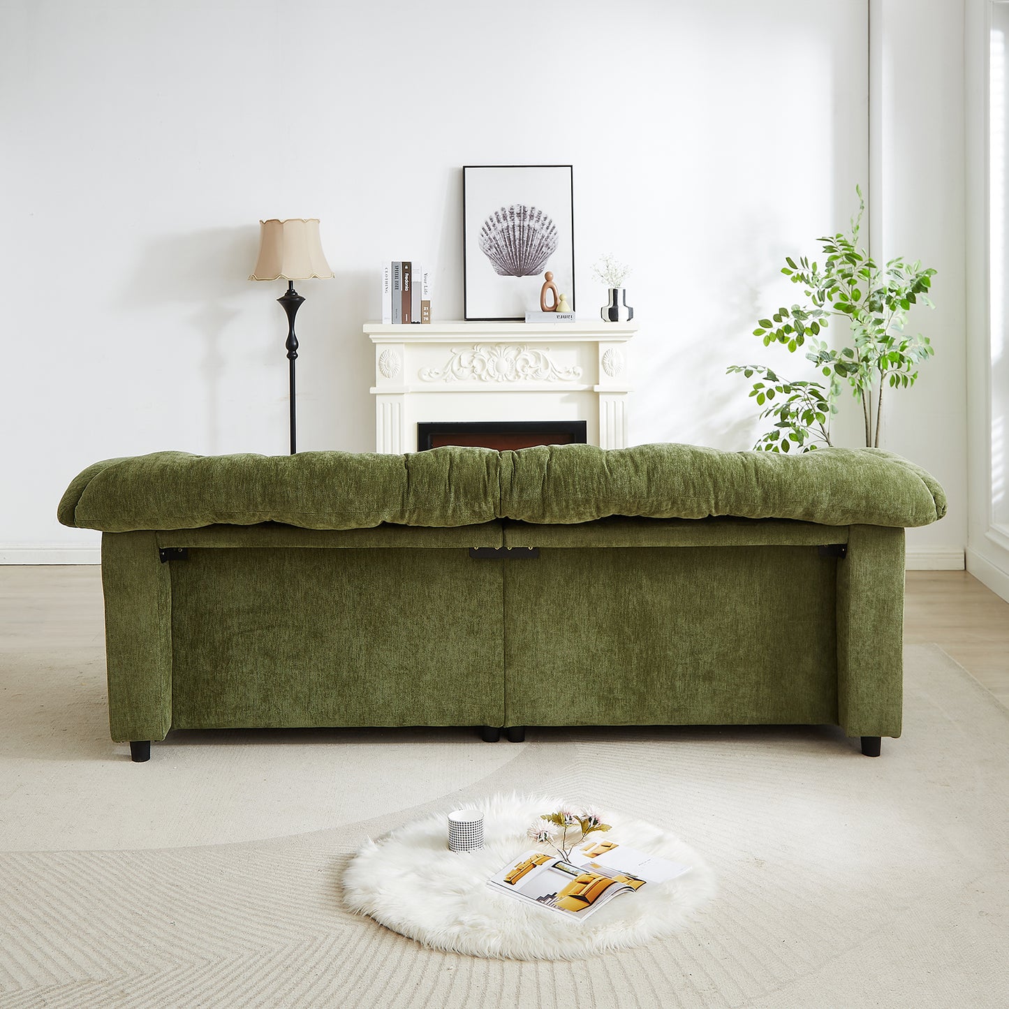 Chenille Modern Comfort Deep Seat Sofa, Upholstered Fluffy Cloud Sofa