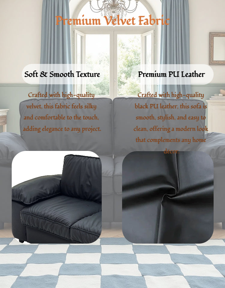 Brown Faux Leather Storage Sofa, 2-Seater Couch with Hidden Compartment for Small Spaces