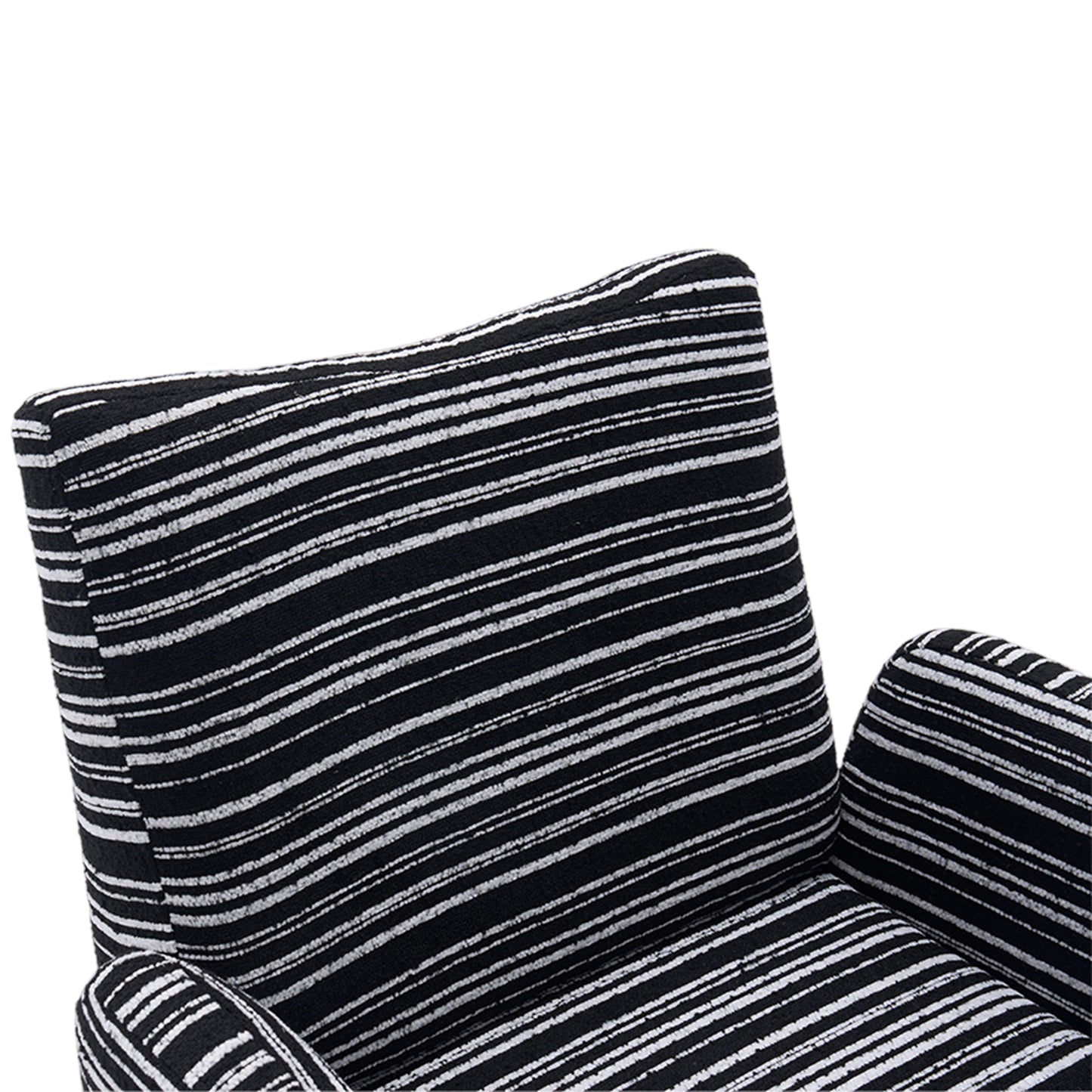 Swivel Leisure Chair | Fabric Striped Armrest Swivel Chair with Sand-Rimmed Fabric Metal Bracket – Boucle