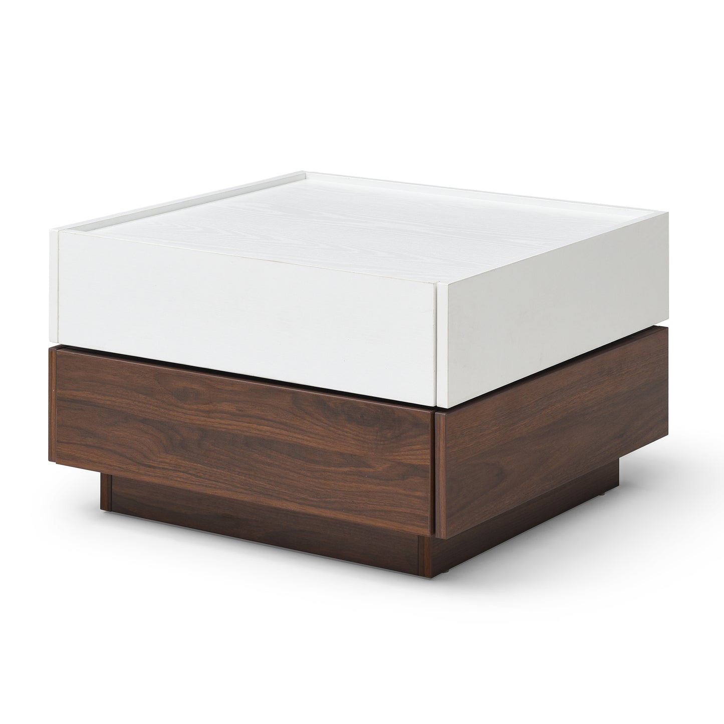 Square Coffee Table with Rotating Top and 2 Drawers