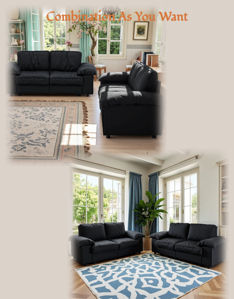 Brown Faux Leather Storage Sofa, 2-Seater Couch with Hidden Compartment for Small Spaces