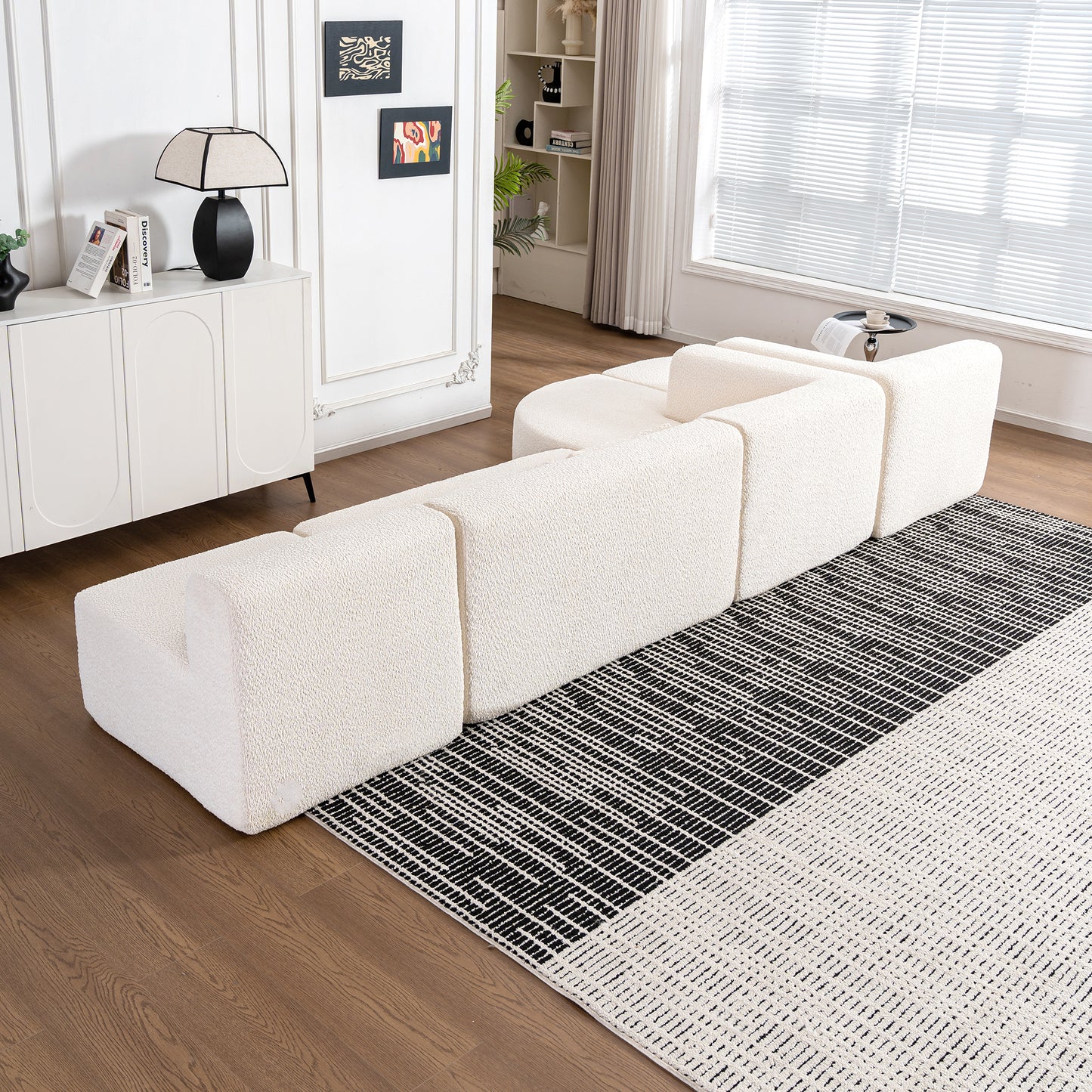 144" Upholstered Sofa: Free - combined with Two Chaise Lounges, Five Back Pillows for Living Room