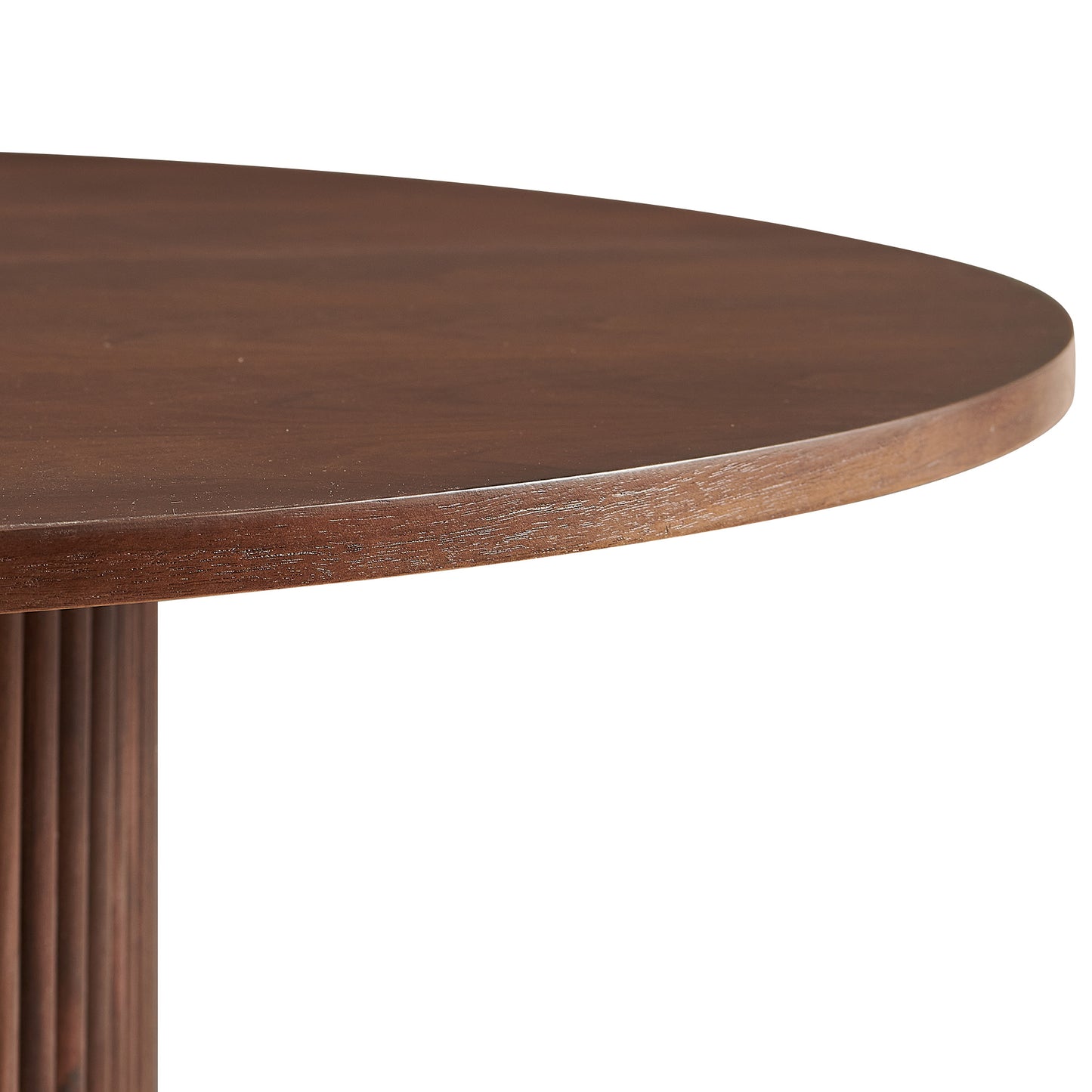 Round Dining Tables with Wood Strip Base Wood Veneer Tabletop 4 Colors