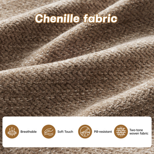 Modular Sectional Couch Chenille Fabric High-Density Foam 2-4 Seats ottoman Optional