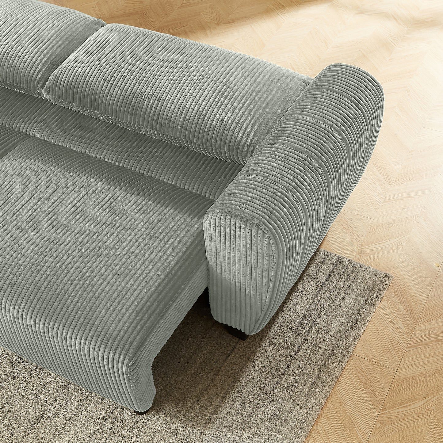 Corduroy Upholstered 3 Seat Sofa Couch,2-in-1 Convertible Sleeper Sofa