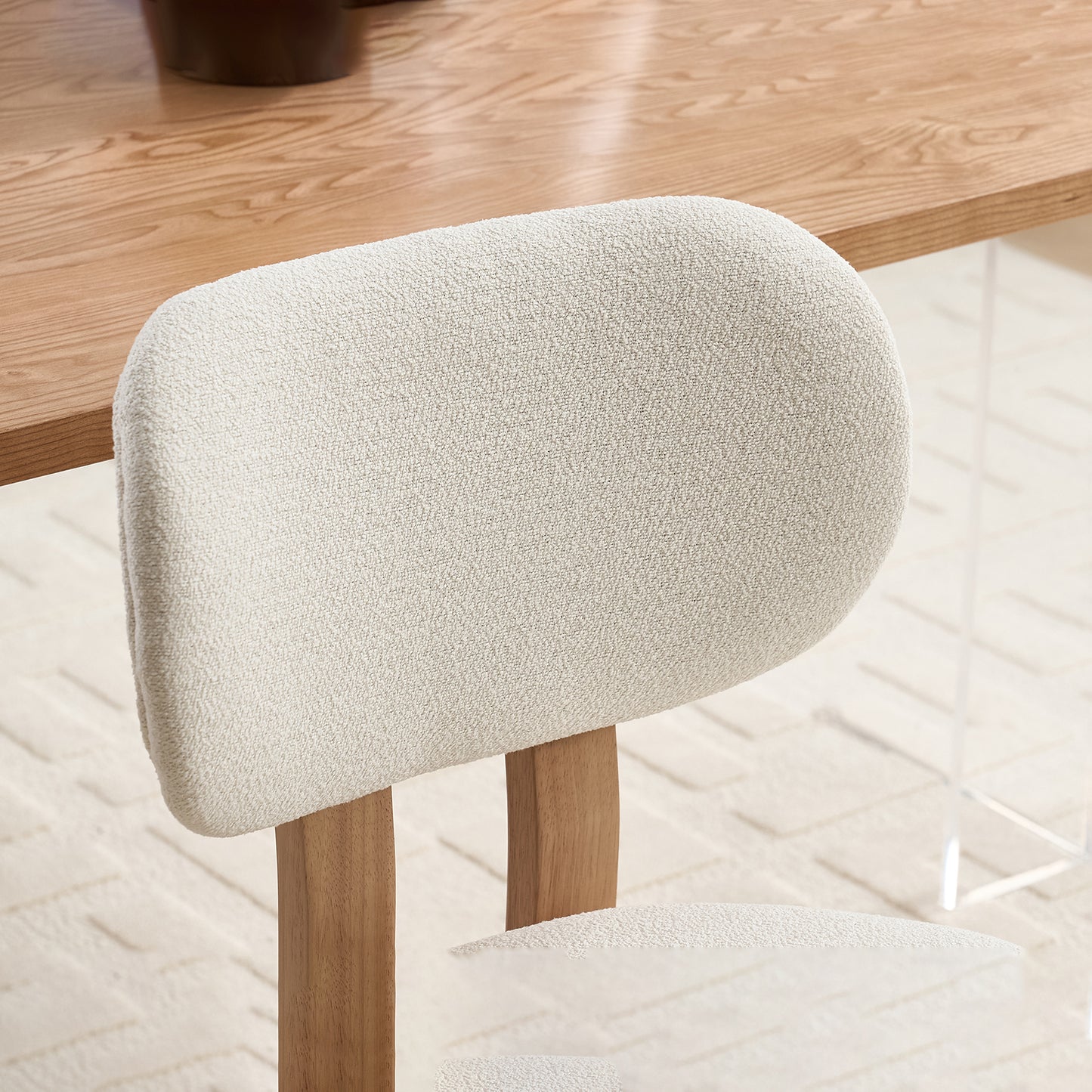 Set of 2 Wooden Dining Chairs: Modern Fabric Upholstered for Kitchen & Dining Room