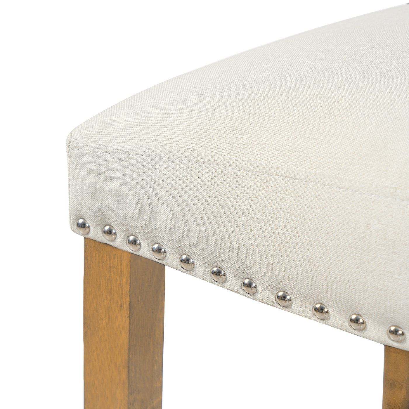 Barstools With rivet decoration wood Frame fabric Sponge cushion and Upholstered Barstools