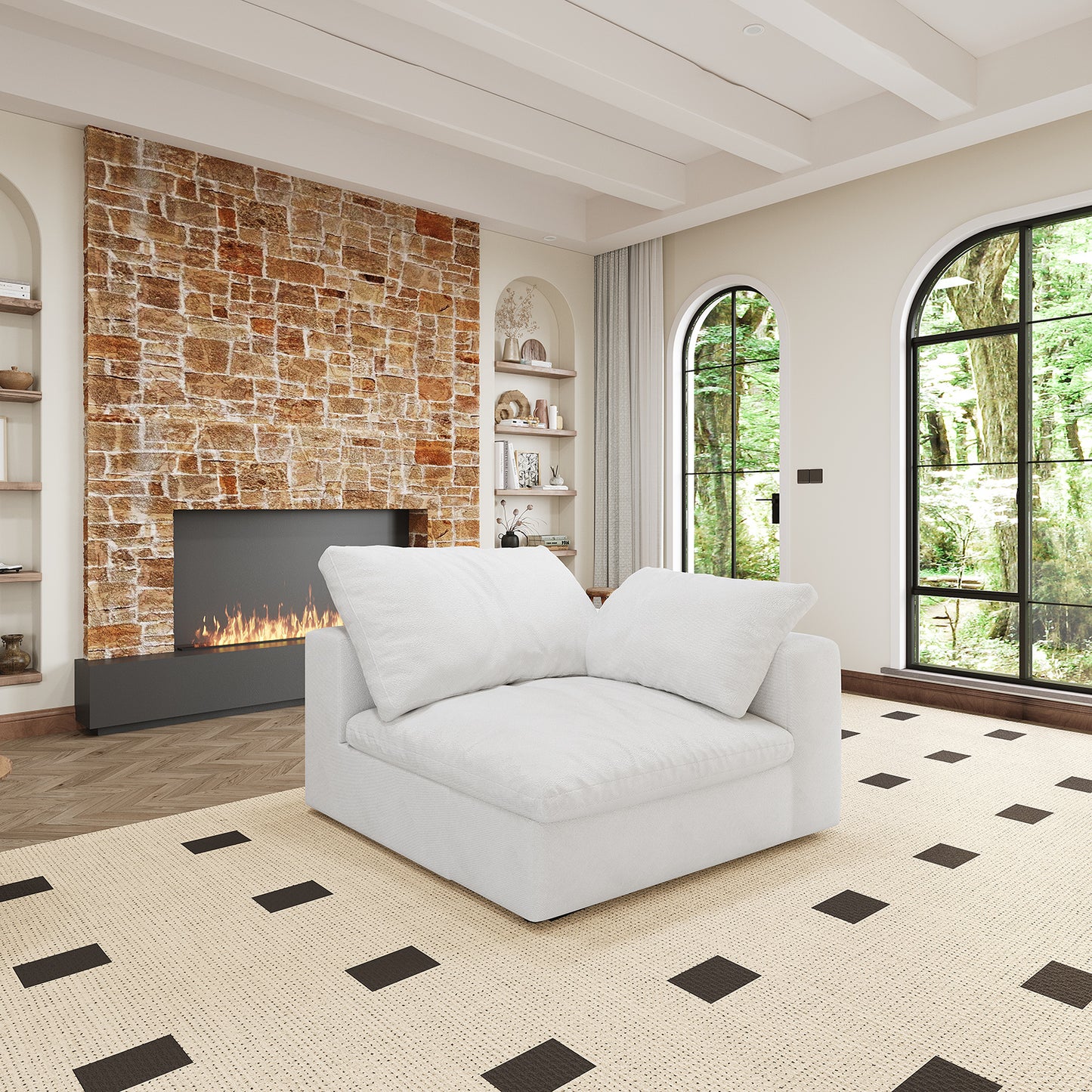 Modular Sectional Sofa Couch: Down - Filled, Cloud - Soft, Covers Washable & Replaceable for Living Room