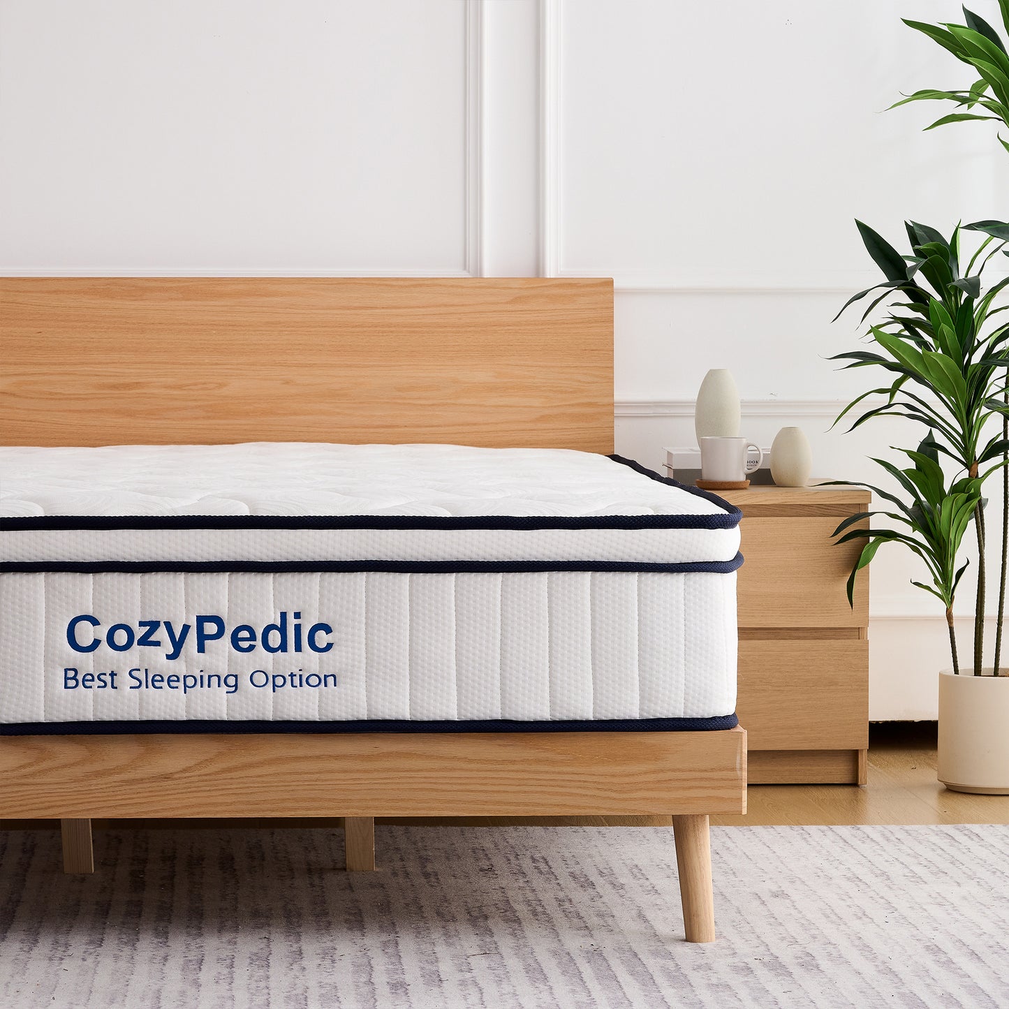 Medium Firm Mattress, Memory Foam with Pocket Springs for Back Pain Relief & Pressure Relief, Cooling Antibacterial Cover, CertiPUR-US Certified