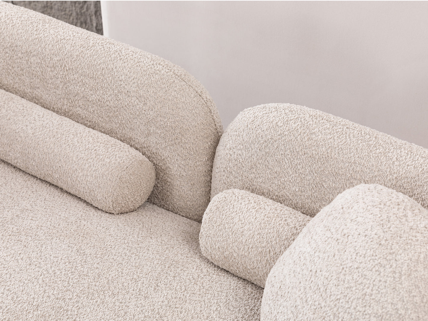 3 - Seater Luxury Modern Cloud Couch: White Boucle for Living Room, Apartment & Office