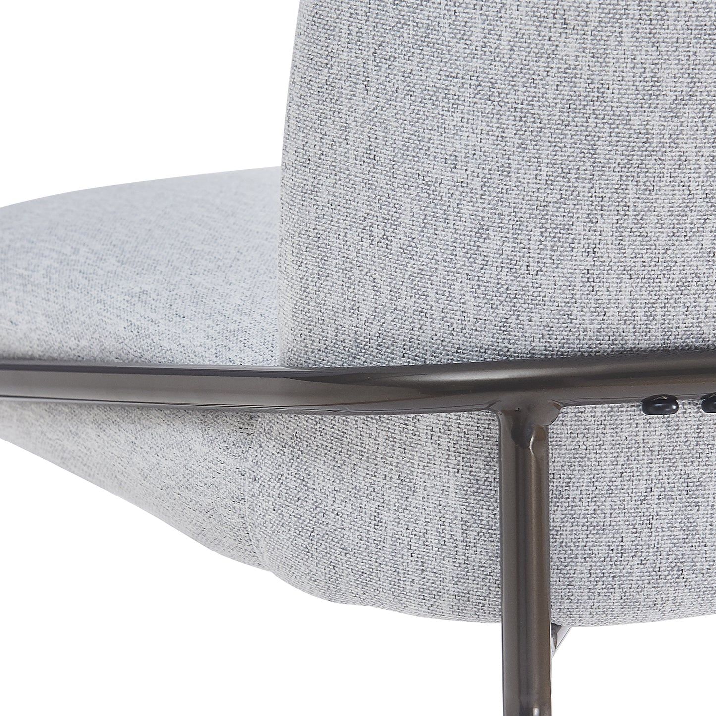 Metal Upholstered Barstool – Antique Bronze Frame with Gray Fabric, Set of 2 – Modern Industrial Bar Stools