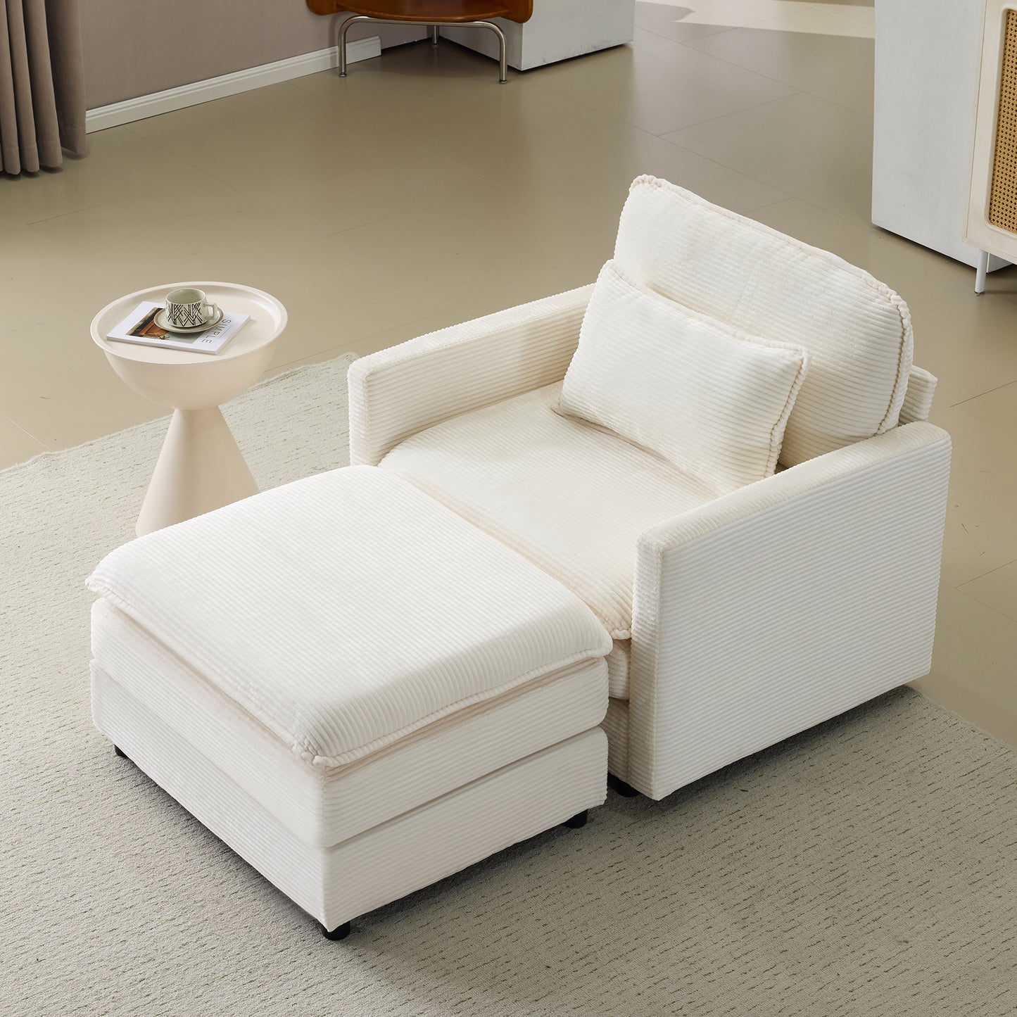 Modular Sectional Sofa 1-2-3-4 Seater with Chenille Cushions & Throw Pillows – Cloud Comfort Corduroy Sofa