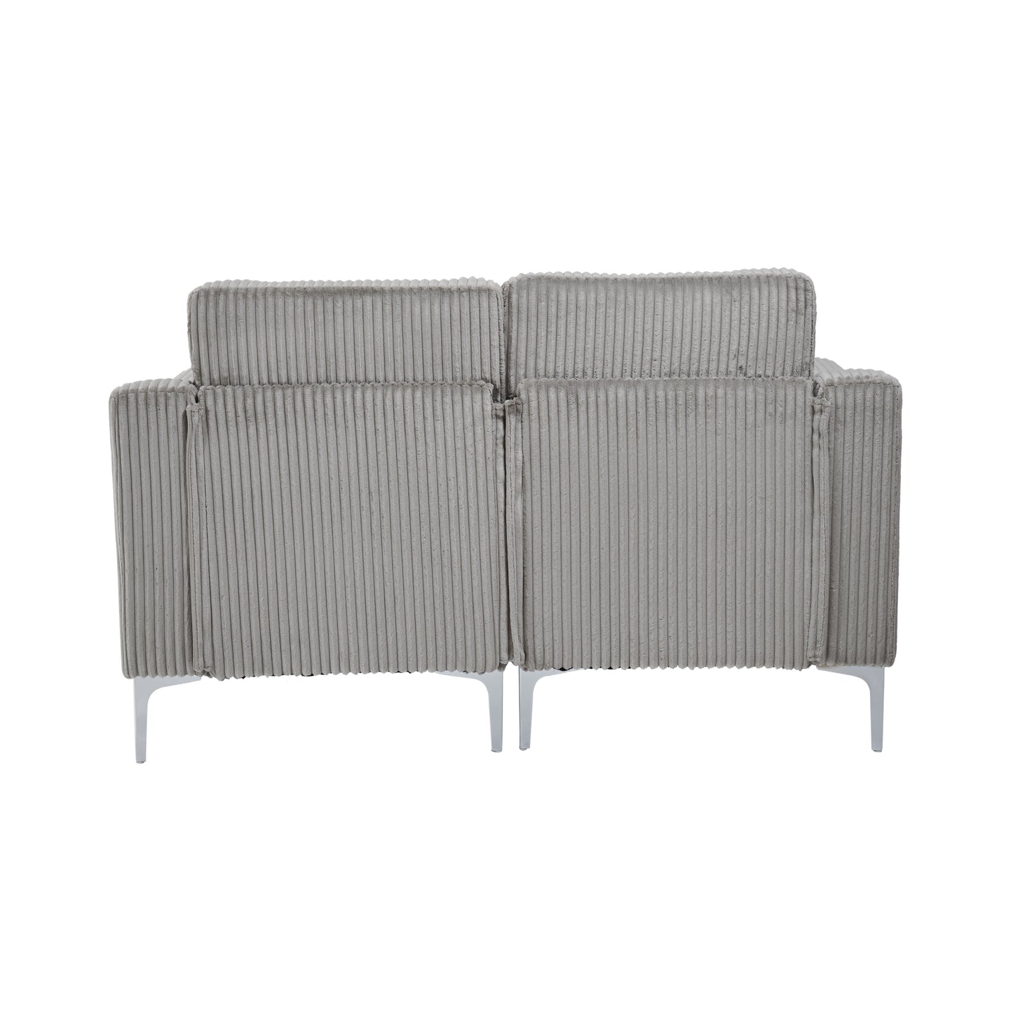 Lounge Sofa with Armrests & Modular Sectional Two-Seater Sofa | Soft Corduroy, Pocket Spring + Sinuous Spring, Easy Assembly – Beige/Gray