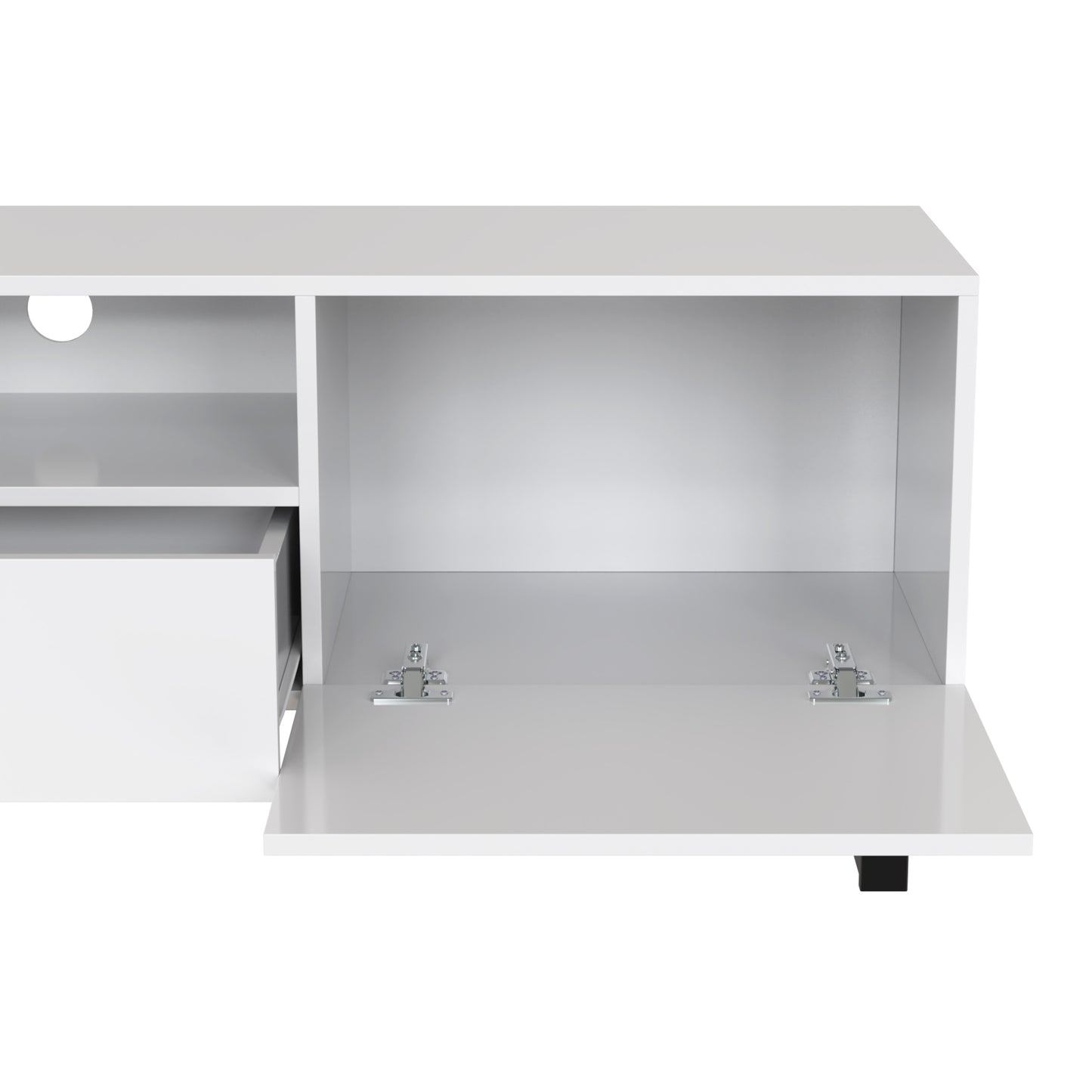 TV Stand with Drop Down Door - Up to 85" TVs, 2 Cabinets