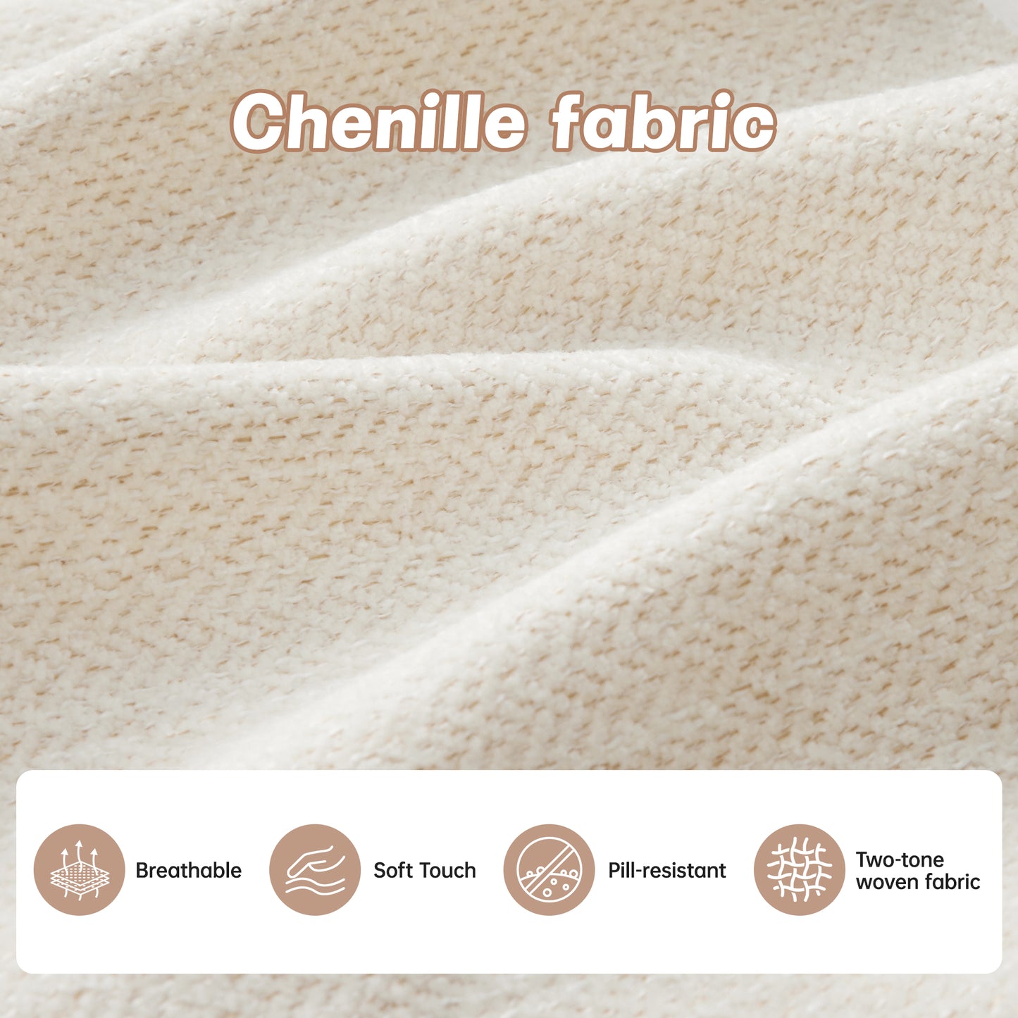 Modular Sectional Couch Chenille Fabric High-Density Foam 2-4 Seats ottoman Optional