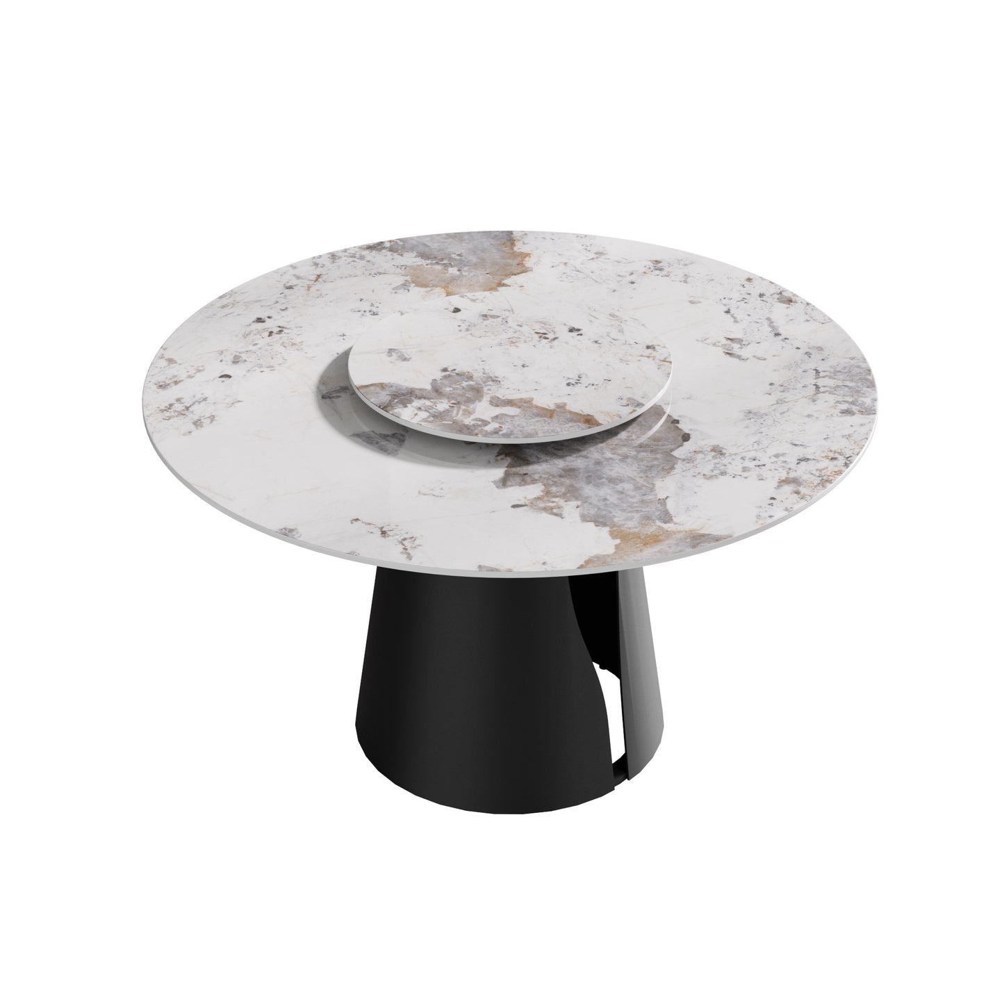 53-Inch Round Marble Top Dining Table(Dining Table Only)