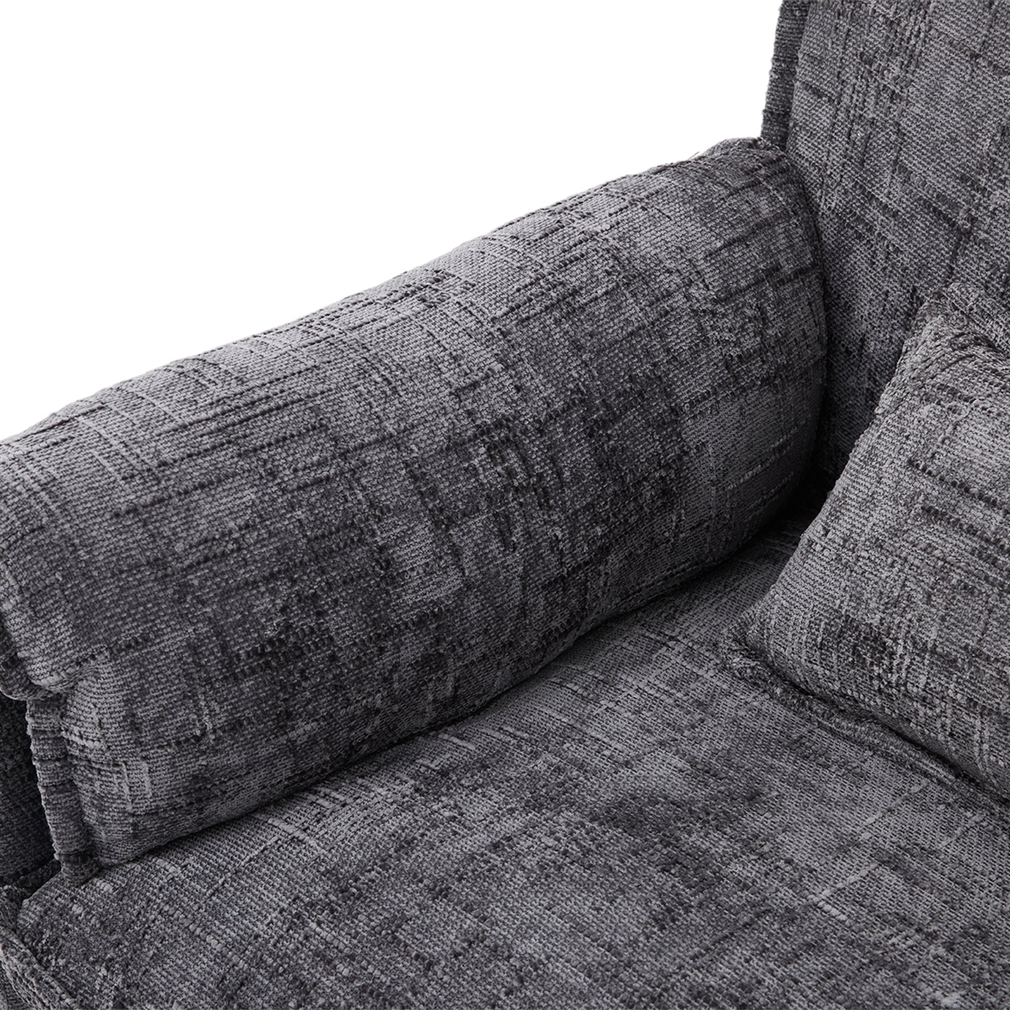 Modern Chenille L Shaped Couch, Comfy Boucle Modular Sofa Sleeper with Movable Storage Ottoman, Phone Holder, USB Charging Port