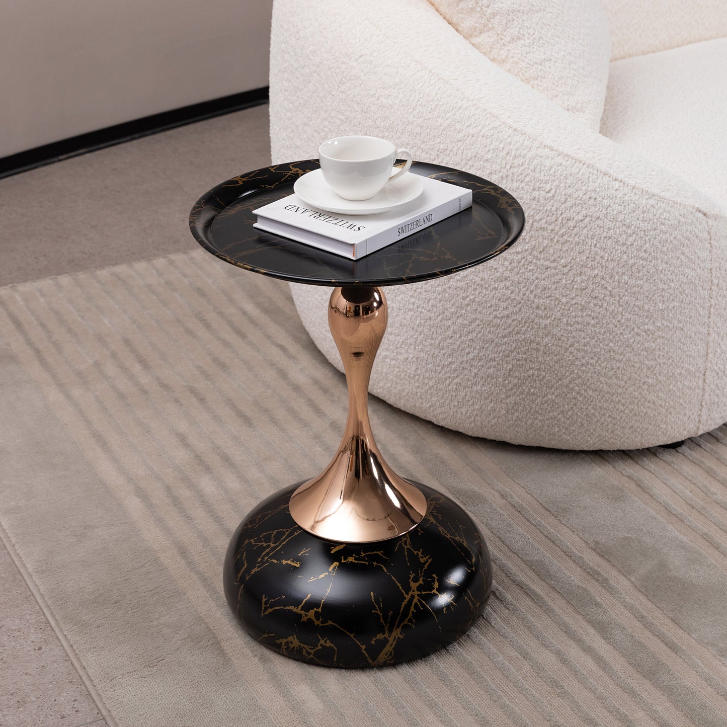 Mermaid Tail End Coffee Table Round Side Table