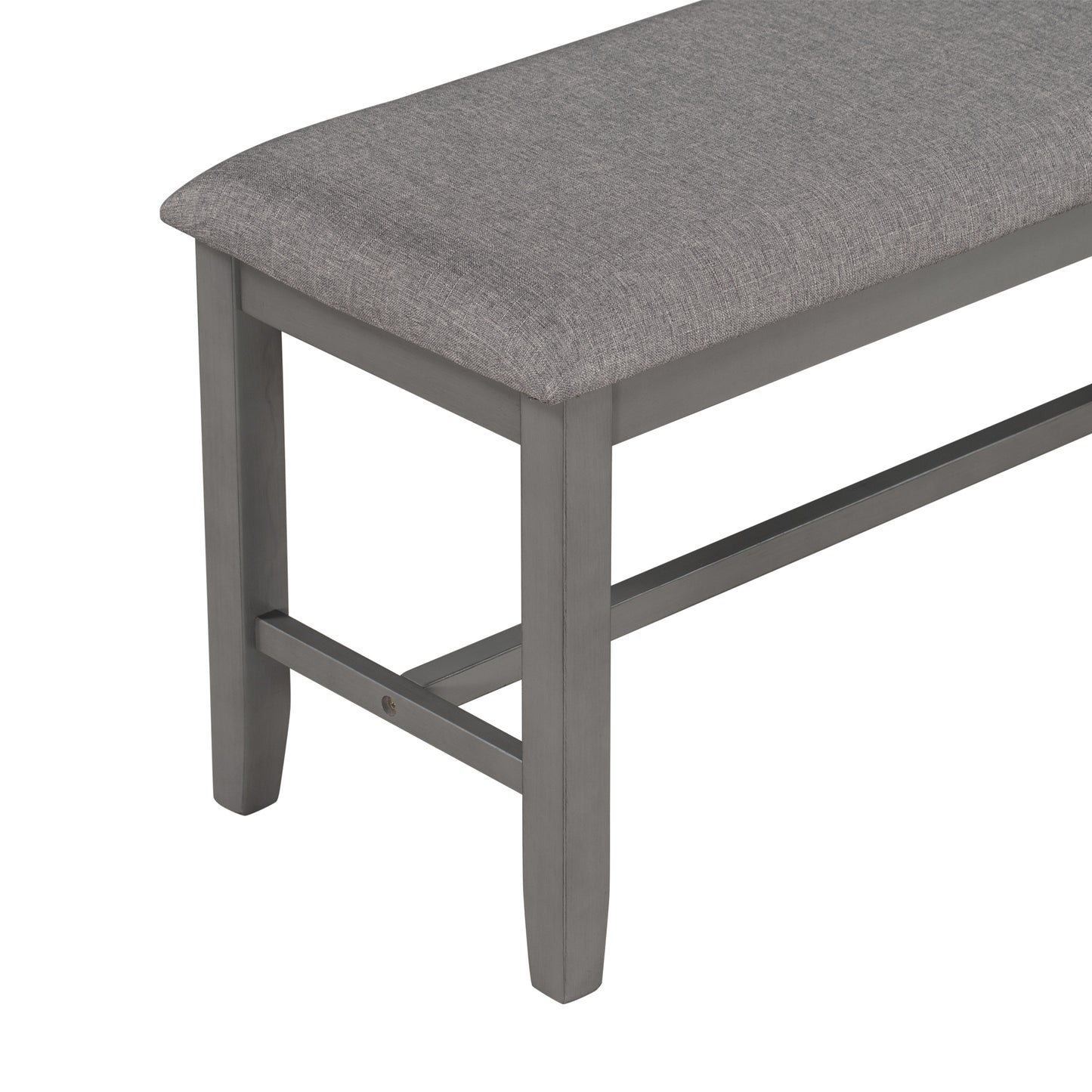 6-Piece Dining Table Set With  1 Wooden Rectangular Dining Table 4 Fabric Chairs 1 Bench