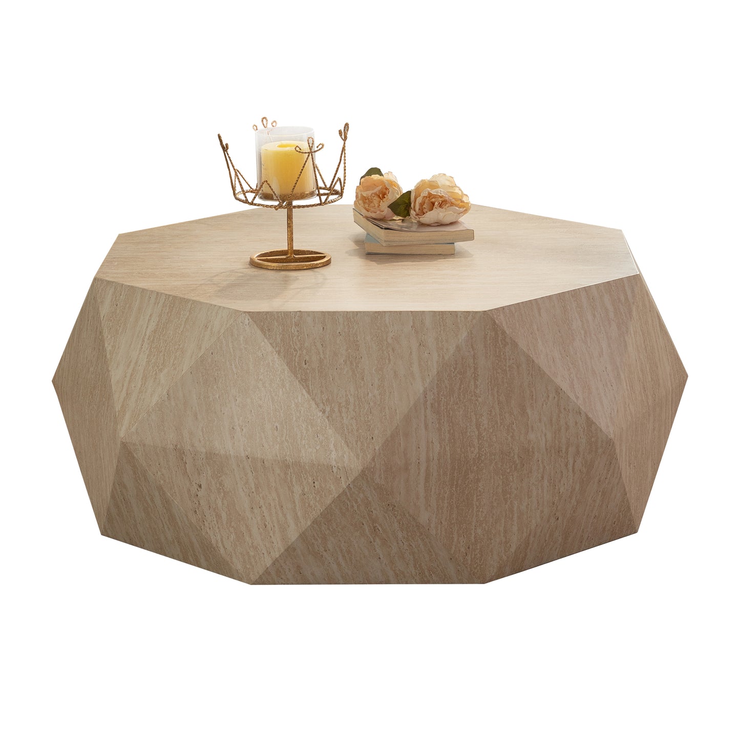 Modern Farmhouse Drum Coffee Table: American Natural Retro Style for Multiple Rooms