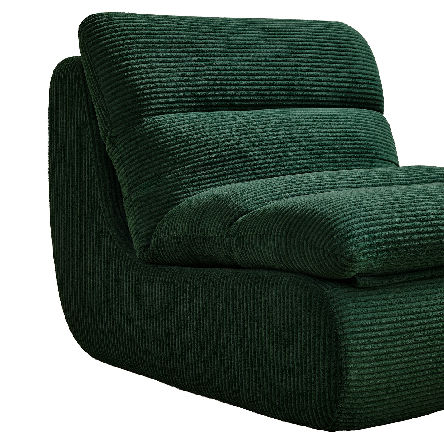 Cozy Corduroy Recliner Modern Compressed Lounge Chair with Ottoman