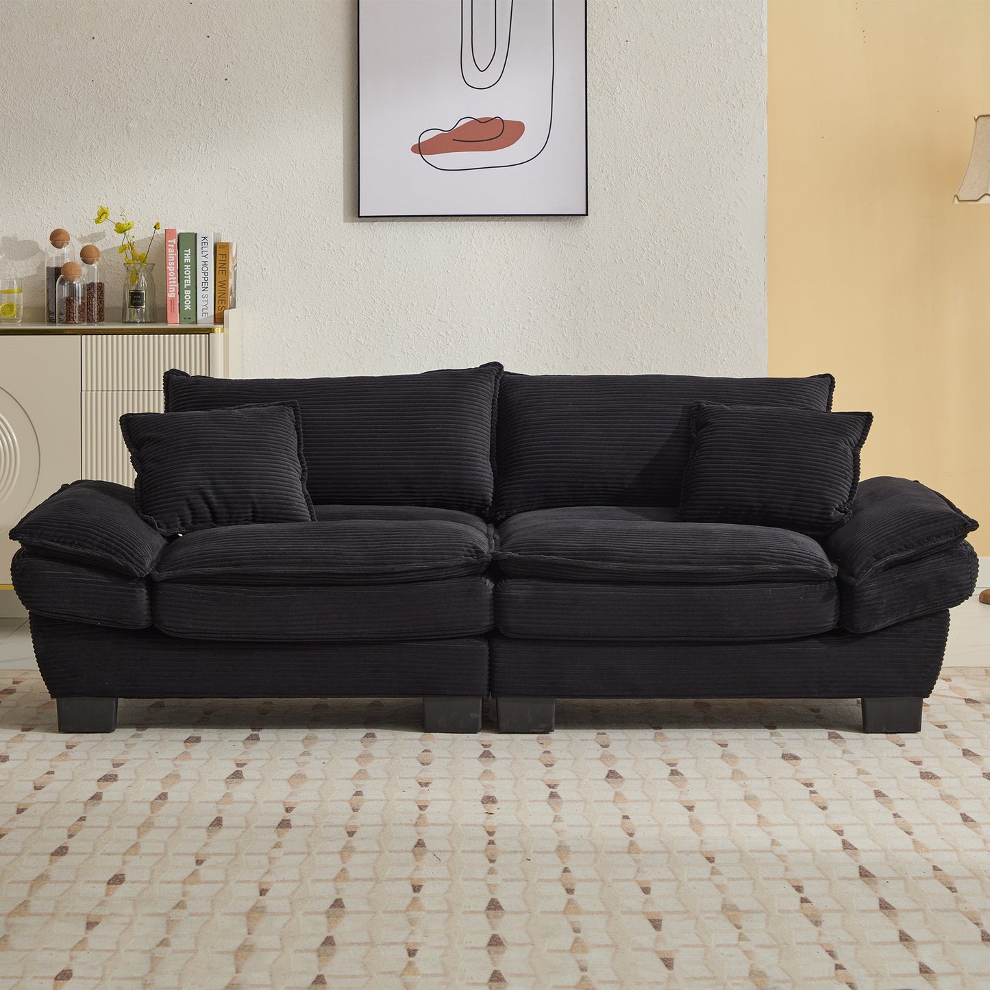 Corduroy Sofa Sleeper Loveseat - Comfy, Deep Seat 5 Colors