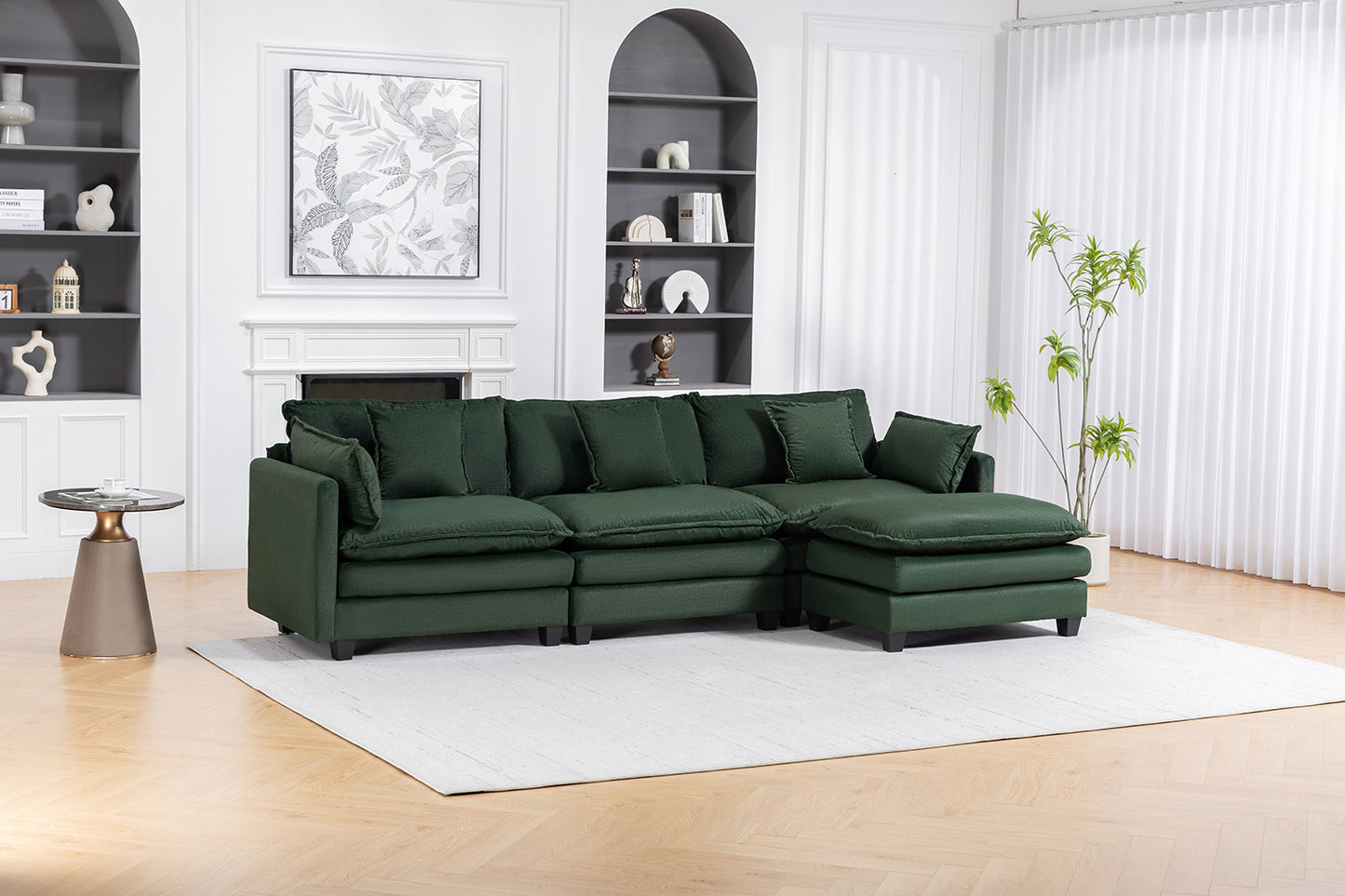 Modern Modular Chenille Sectional Sofa – 2-Seat / 3-Seat+Ottoman / 4-Seat+2Ottoman