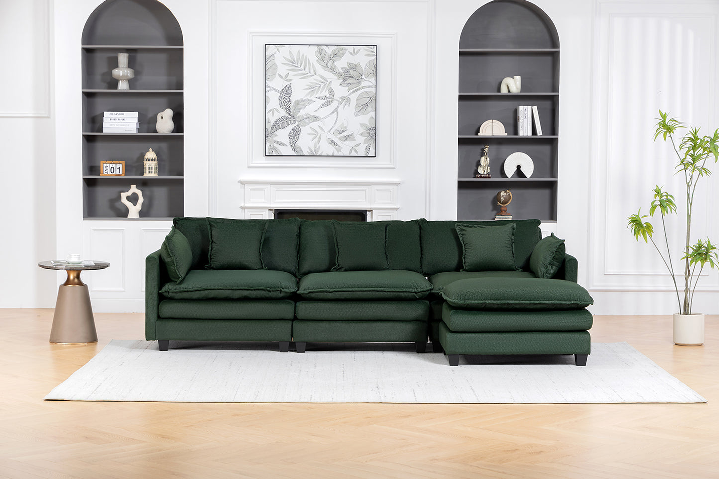 Modern Modular Chenille Sectional Sofa – 2-Seat / 3-Seat+Ottoman / 4-Seat+2Ottoman