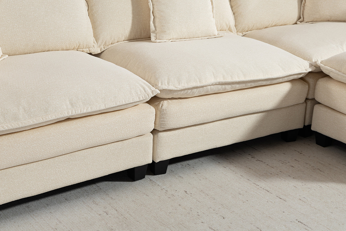 Modern Modular Chenille Sectional Sofa – 2-Seat / 3-Seat+Ottoman / 4-Seat+2Ottoman