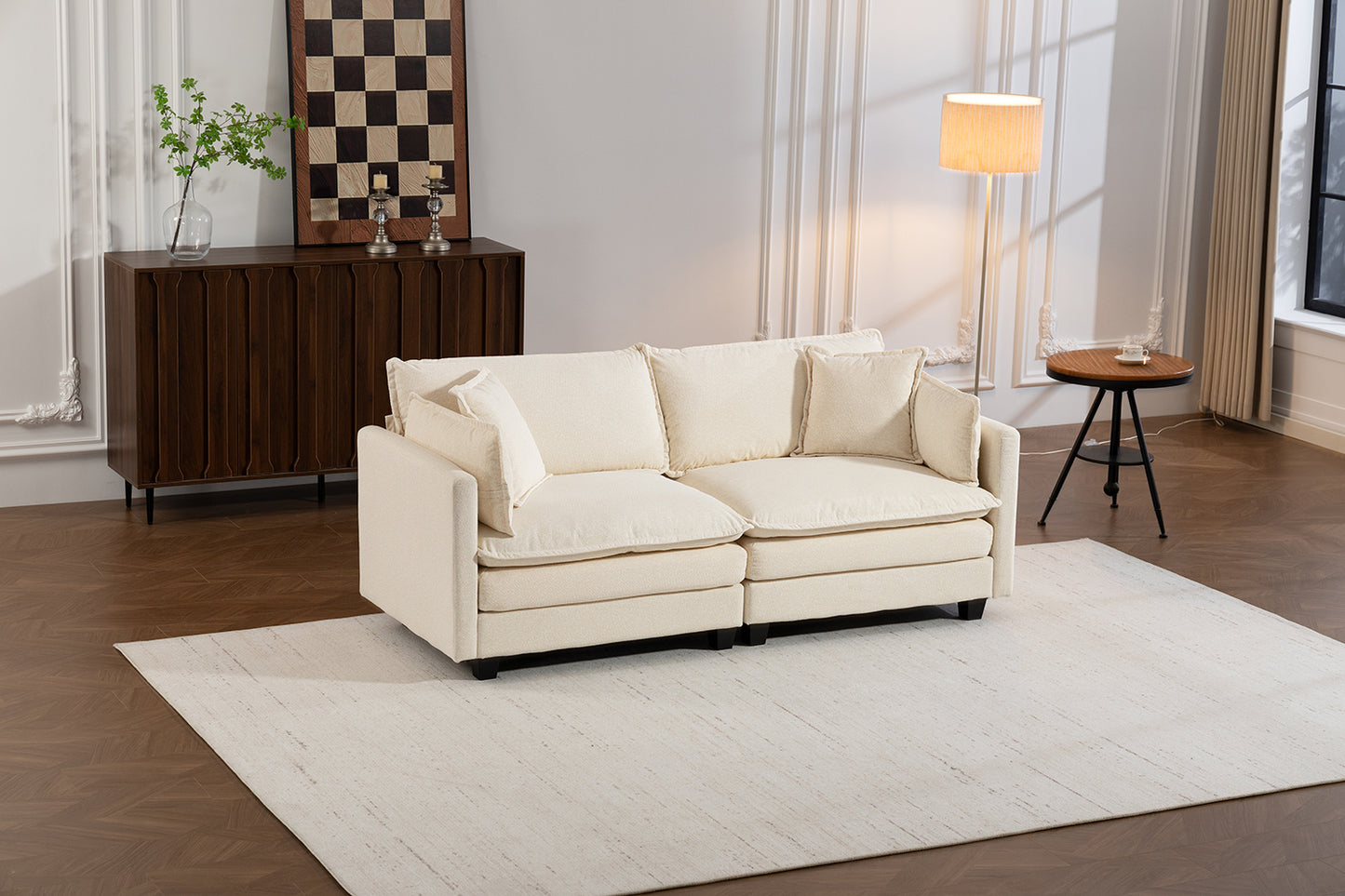 Modern Modular Chenille Sectional Sofa – 2-Seat / 3-Seat+Ottoman / 4-Seat+2Ottoman