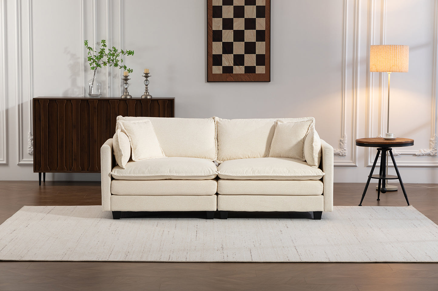 Modern Modular Chenille Sectional Sofa – 2-Seat / 3-Seat+Ottoman / 4-Seat+2Ottoman