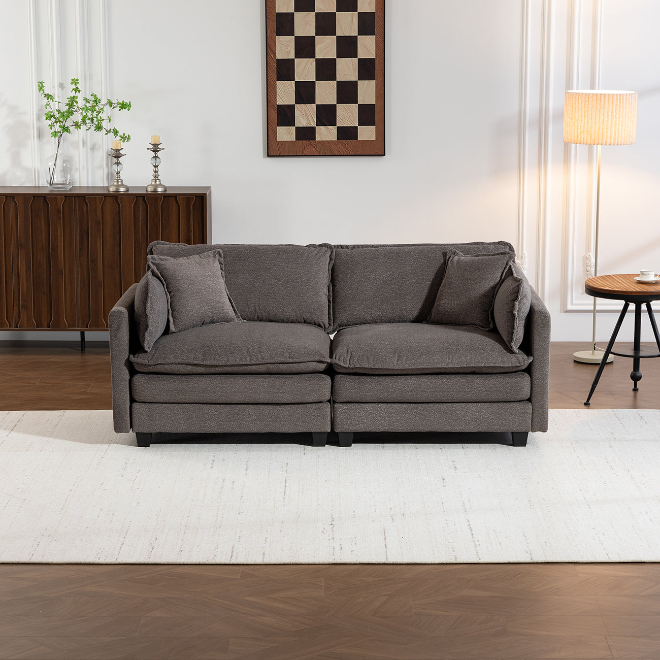 Modern Modular Chenille Sectional Sofa – 2-Seat / 3-Seat+Ottoman / 4-Seat+2Ottoman