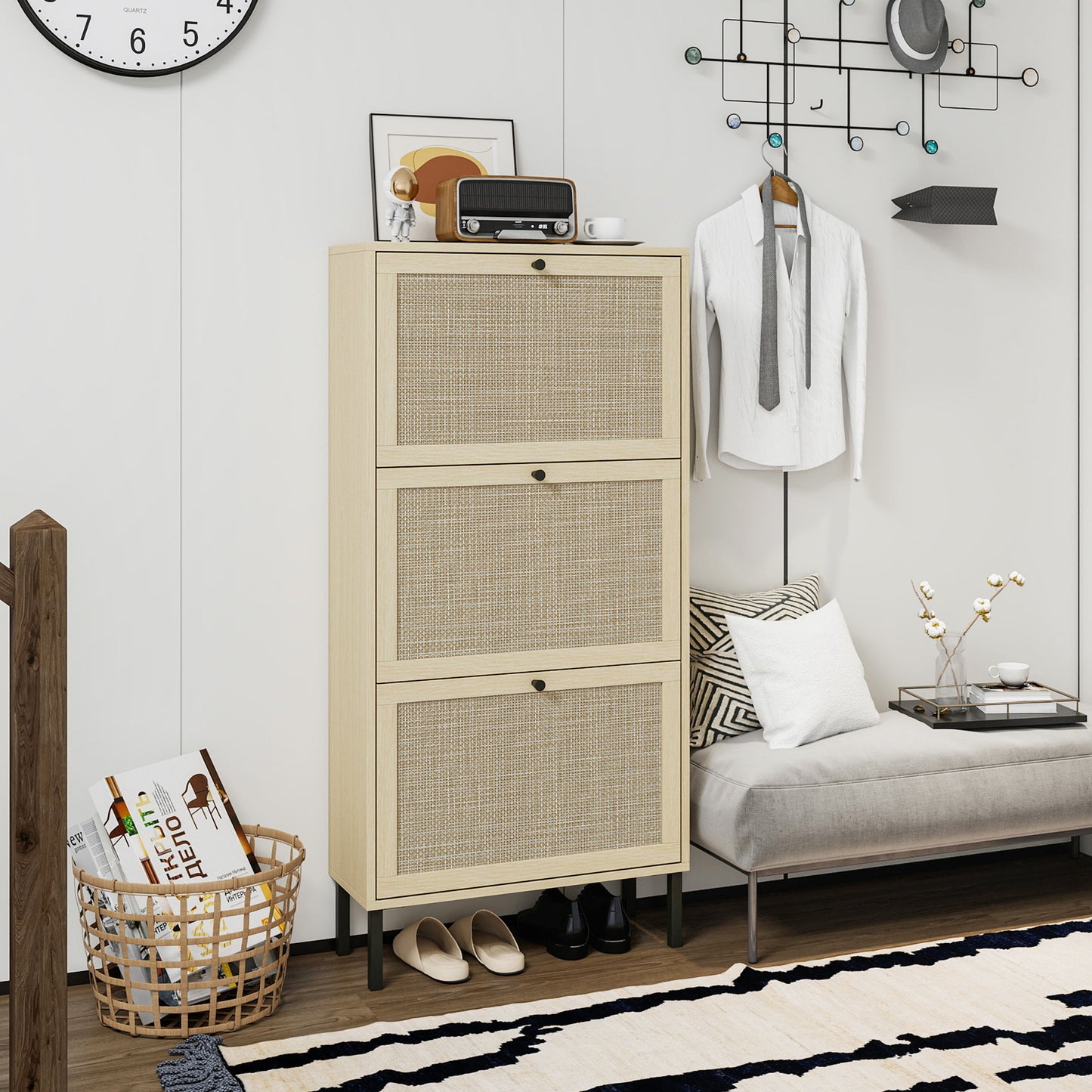 3 - Door Freestanding Modern Shoe Rack for Entryway: Ideal Shoe Storage