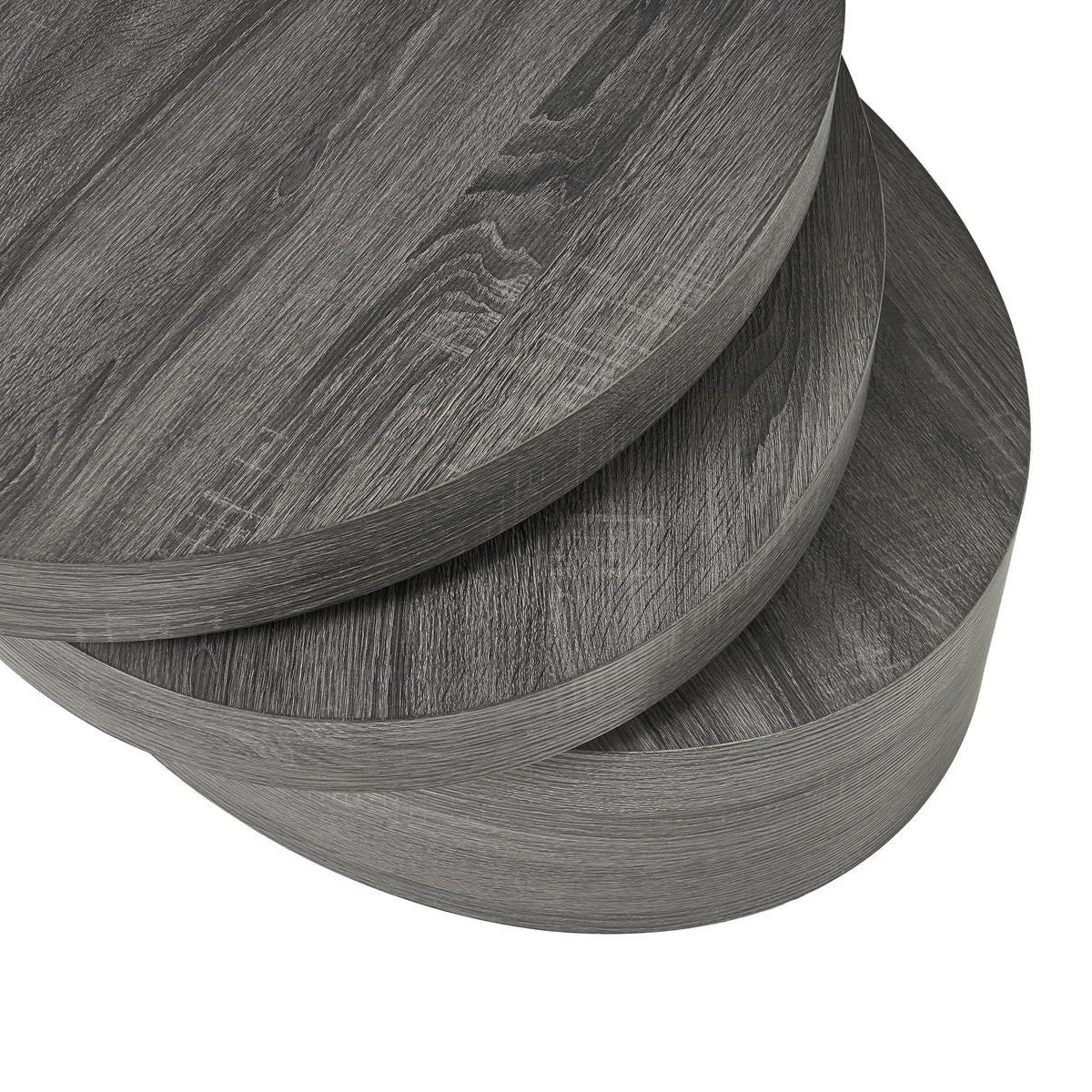 Modernesque Rotating Coffee Table – Oval Mod Coffee Table with 3 Surfaces, Matte Black