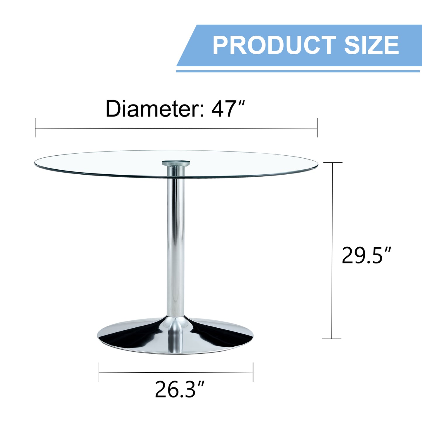 Modern Minimalist Round Dining Table - Gold Metal Legs, Diameter Glass Top for Multiple Rooms