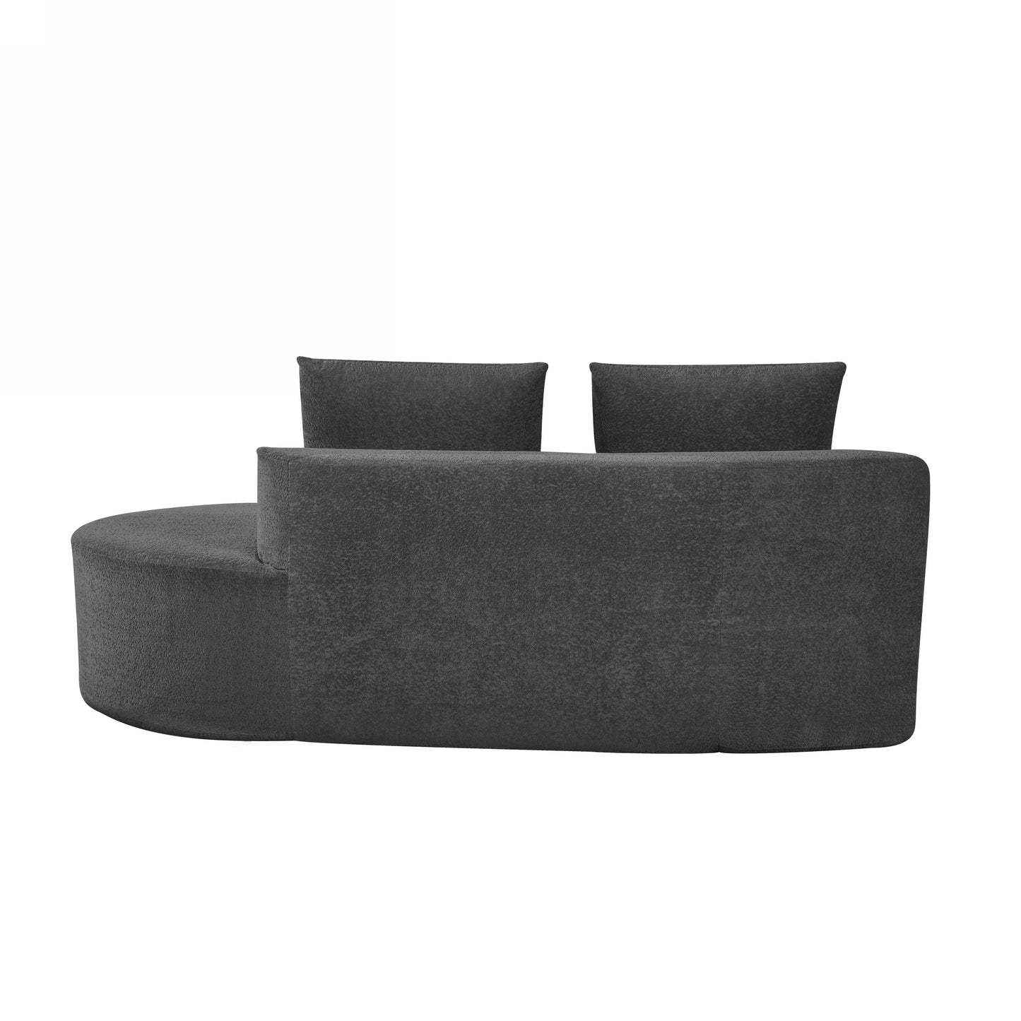 Fully Assembled 116" Modern Curved Sectional with Chaise: High - Density Compressed Sponge, Pearl Upholstery - Ideal for Living Rooms