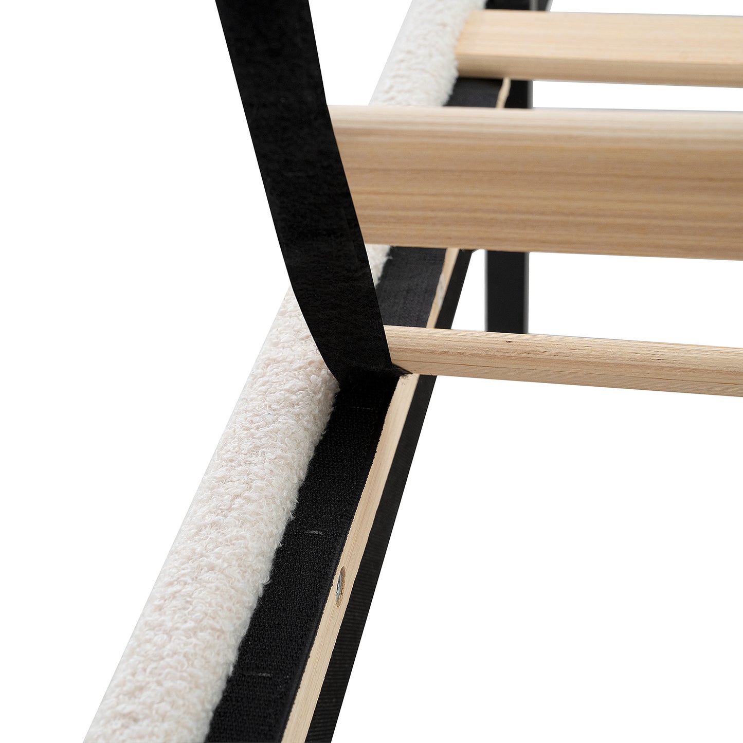 Teddy Velvet Bed Frame with High Back Upholstered Headboard and High Footboard