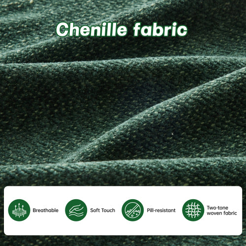 Modular Sectional Couch Chenille Fabric High-Density Foam 2-4 Seats ottoman Optional