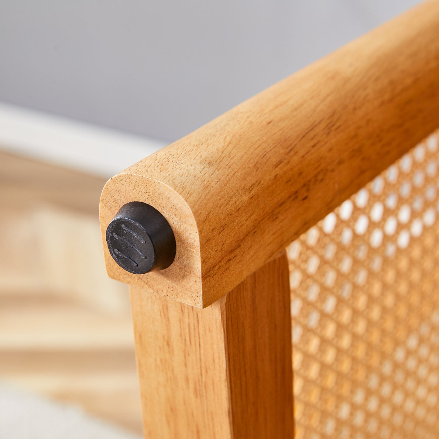 Ancient Style Solid Wood Dining Table Set: Imitation Rattan Legs, 4 - 6 Rubberwood Chairs