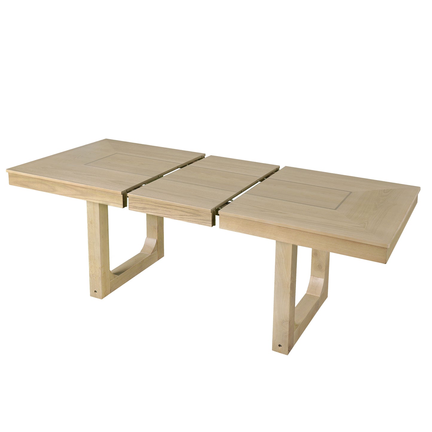 Extendable Farmhouse Wooden Kitchen Table: Removable Leaf, Seats 4 - 8