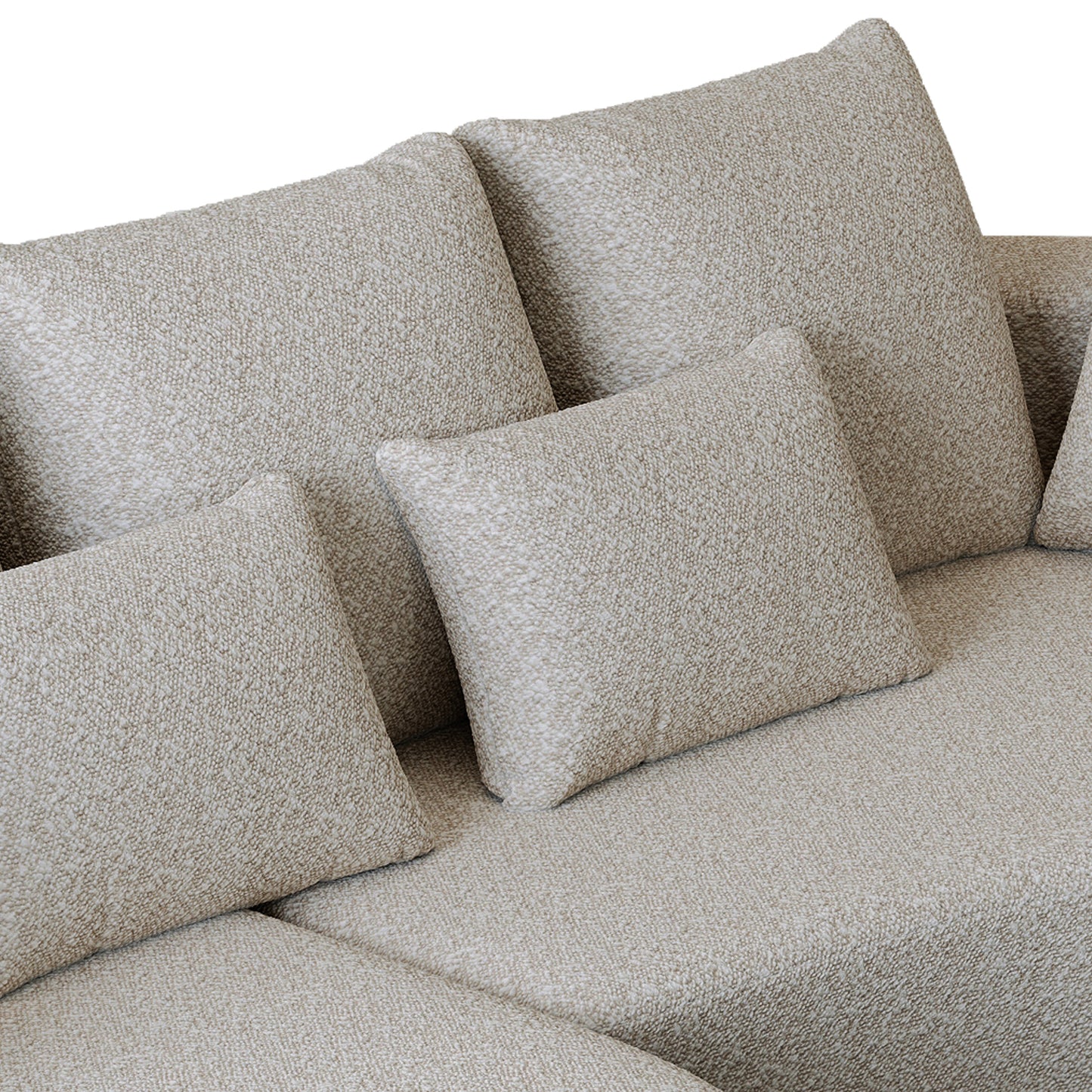 Modern Upholstered Oversized Sectional Sofa,  Chenille 4-Seater Extra Deep & Wide Seat Curved Cloud Couch with 7 Pillows
