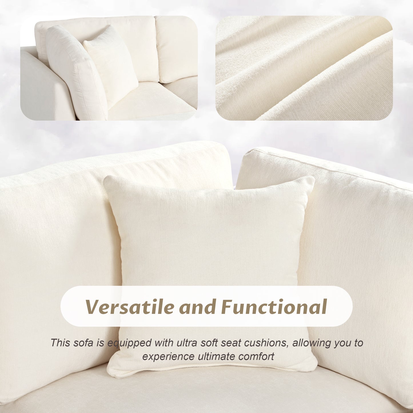 5-Seater Sectional Sofa - Upholstered, Storage Ottoman